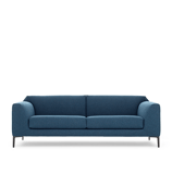 bank fold in stof blauw met antraciet poten van pode designmerk