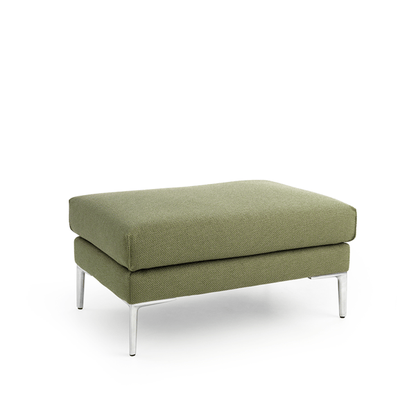 hocker fold in stof moss met rvs poten van pode designmerk