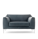 loveseat fold in leder antraciet met rvs poten van pode designmerk