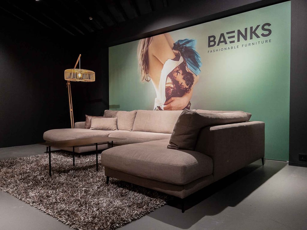 Grijze hoekbank Yorkdale van Baenks zij aanzicht