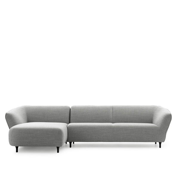 hoekbank turia grijs stof pode design zwarte poten