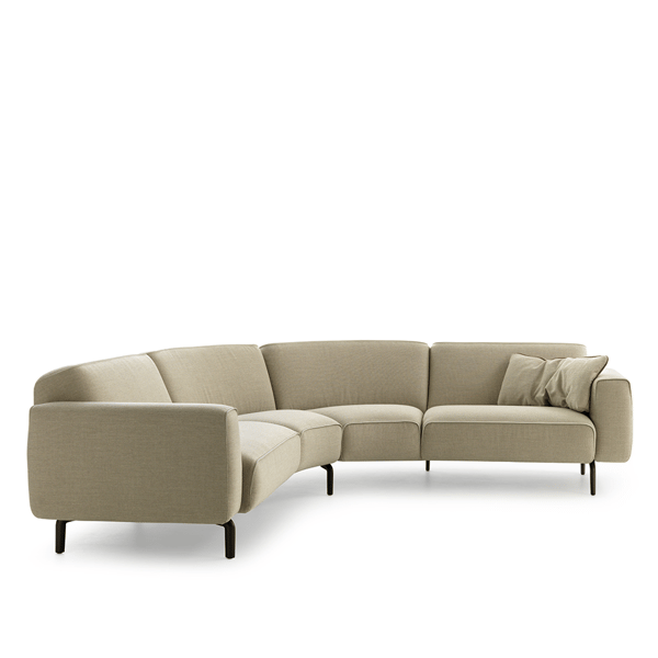 ronde hoekbank melloo in beige stof van pode cruquius