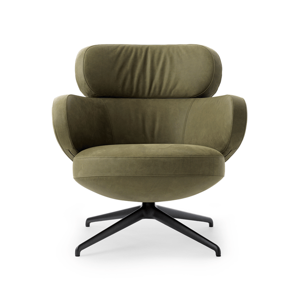 fauteuil bibo in stof groen met zwarte poot design pode
