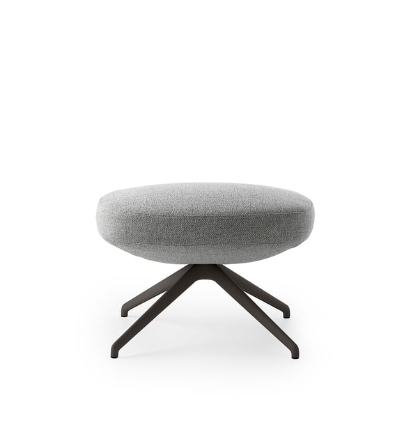 hocker bibo in stof grijs met zwarte poot design pode
