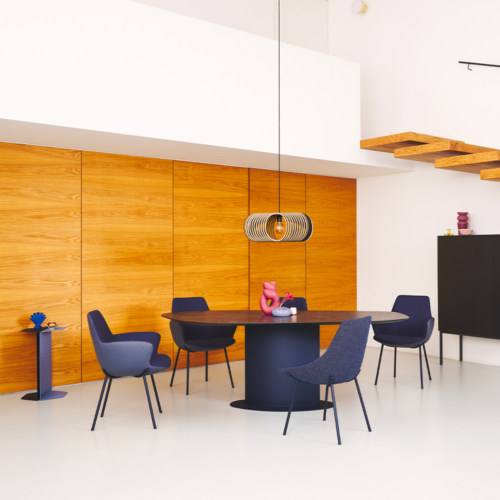 wooninspiratie eetstoel maple four instof blauw bertplantagie designstoelen haarlem