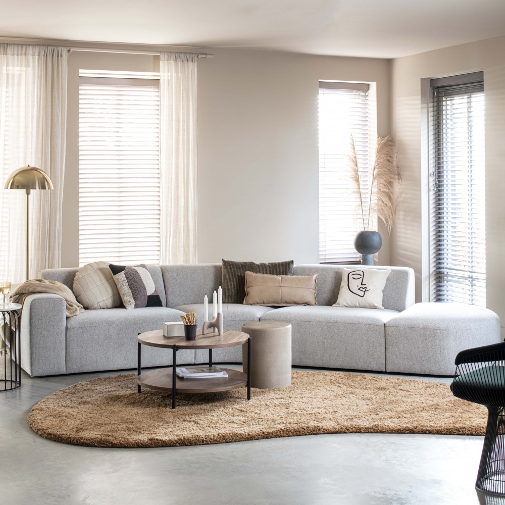 Ronde elementenbank Play van Bodilson in grijs met rond element