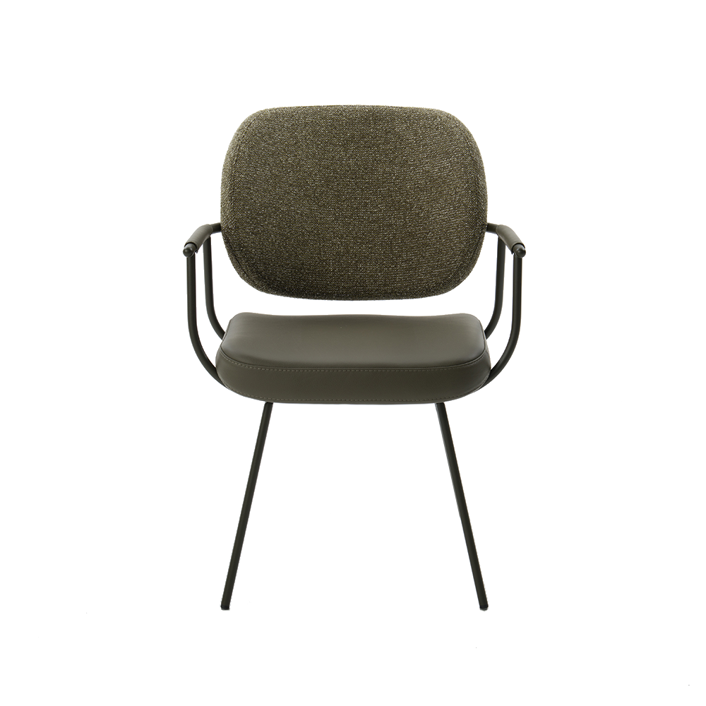 armstoel flip van bertplantagie designstoelen leder stof groen