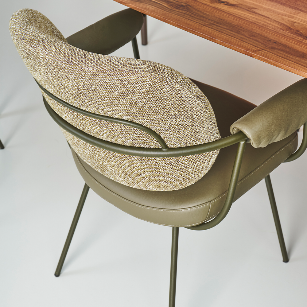 detail flip armstoel bertplantagie designstoelen duostoffering stof leder