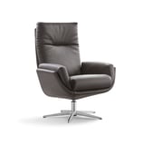 draaifauteuil thames baenks cruquius in leder met RVS poot designstoelen