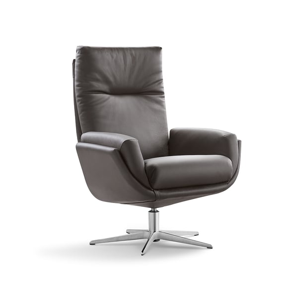 draaifauteuil thames baenks cruquius in leder met RVS poot designstoelen