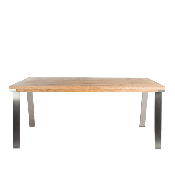 eettafel seven desigtafel in eiken RVS bertplantagie meubelen