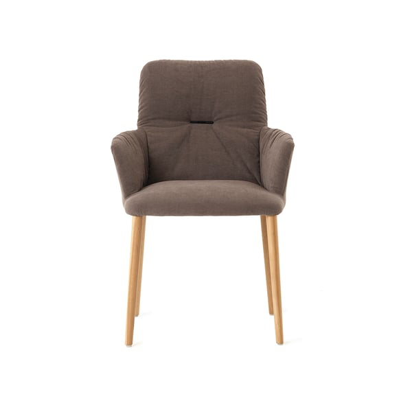 eetstoel aura in bruine stof armstoelen mobitec