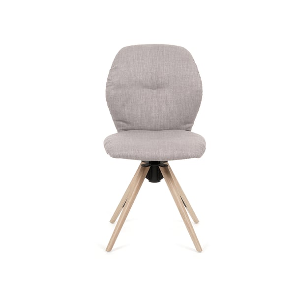 eetstoel mood #90 in stof grijs met houten spinpoot zachte kussen mobitec