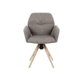 eetstoel mood #99 in stof grijs met houten spinpoot zachte kussen mobitec
