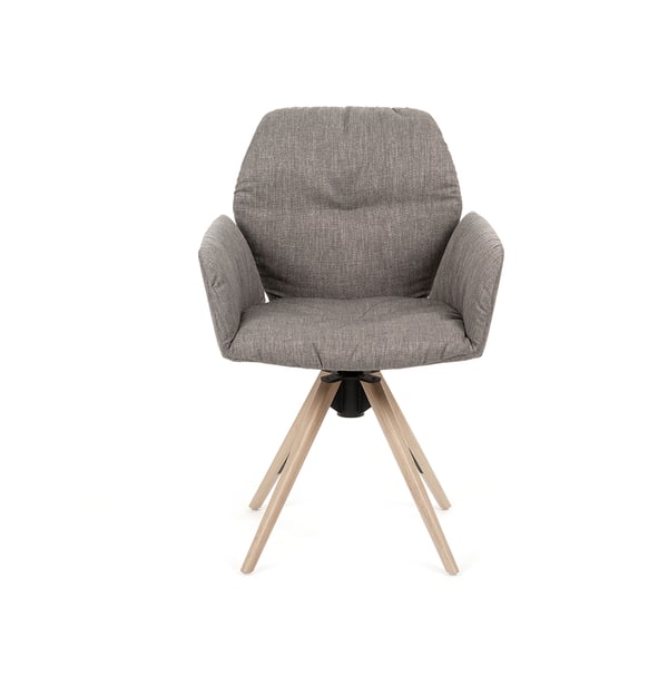 eetstoel mood #99 in stof grijs met houten spinpoot zachte kussen mobitec