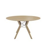 eettafel eclips rond t0100 hout mobitec kruispoot metaal scandinavisch
