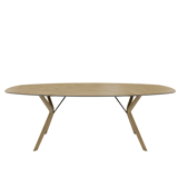 ovale eettafel eclips rond t0400 hout mobitec kruispoot metaal scandinavisch