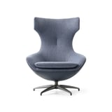 Draaifauteuil Caruzzo duostoffering stof leer blauw navy deruijtermeubel