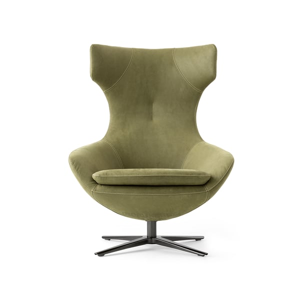 Draaifauteuil Caruzzo leer beige bruin
