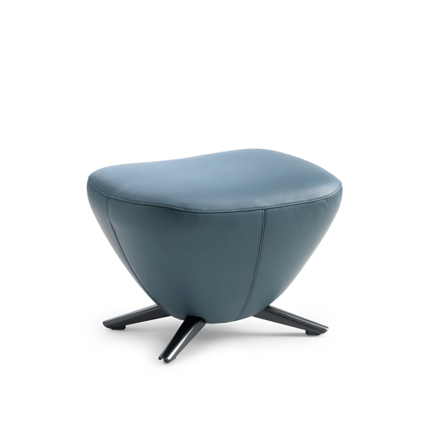 Hocker caruzzo leder blauw leolux cruquius designmeubelen