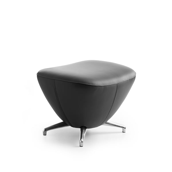 Hocker caruzzo leder zwart leolux cruquius designmeubelen