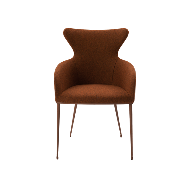 armstoel iuno i22 stof hout bruin roest bertplantagie designstoelen
