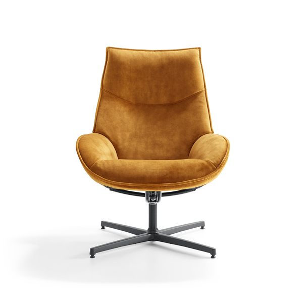 draaifauteuil majani BAENKS okergeel scandinavische stoel deruijtermeubel cruquius