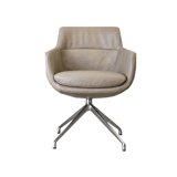 armstoel atlas low leder grijs ijcoon beaalbare designstoelen