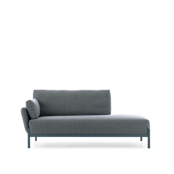 divan enna leolux design in stof blauw met ral kleur blauwe poten