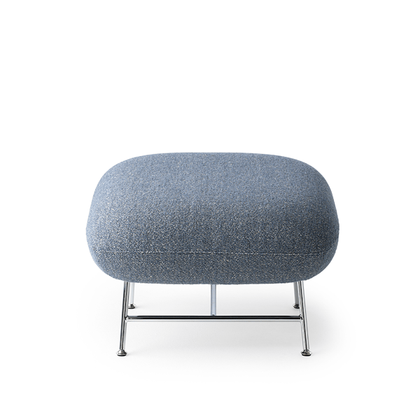 hocker anton stof mondo blauw met rvs onderstel design leolux