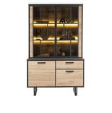 buffetkast avalon naturel met metaal met ledverlichting woonserie hendersenhazel