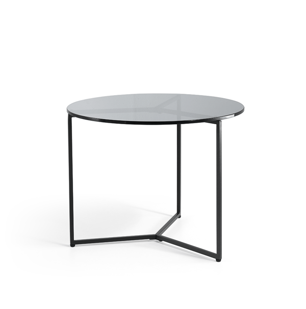 bijzettafel manicho glas grijs wit zwart frame baenks nl
