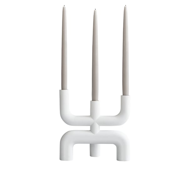 kandelaar cobra bone wit keramiek 3 kaarsenhouder cruquius