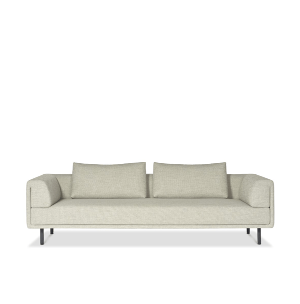 bank Dura lounge van EYYE 4-zits beige met zwarte poten