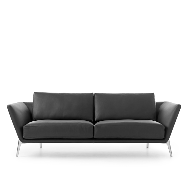 bank rego ronde vormen in leder antraciet designbanken leolux
