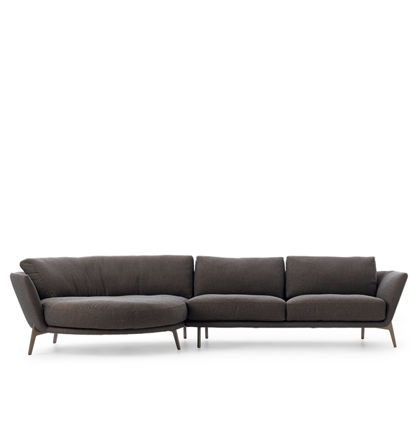 hoekbank rego designbanken in stof antraciet leolux ronde design banken