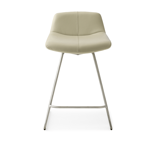 barkruk Caron one artisan in leder beige leolux designstoelen