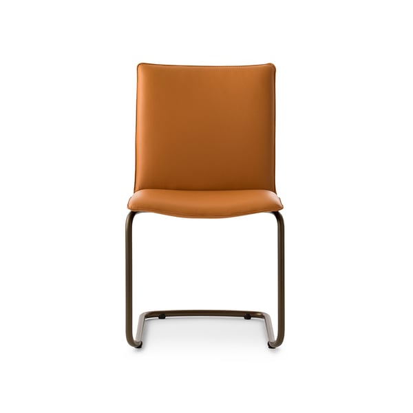 eetstoel freyr in leder oranje leolux designstoelen cruquius