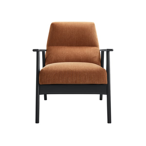 fauteuil jontia koper bruin met zwart frame van INHOUSE cruquius