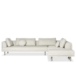 hoekbank Dura Lounge chaise longue van EYYE mineral met ivy kleur poten