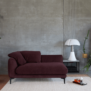 hoekbank Ginny van labelvandenberg beige met zwarte poten als chaise longue