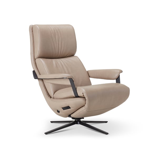 draaifauteuil Vera curve high leder beige design ijcoon cruquius