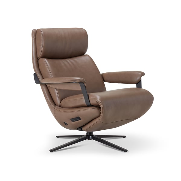 draaifauteuil Vera curve low leder bruin design ijcoon cruquius