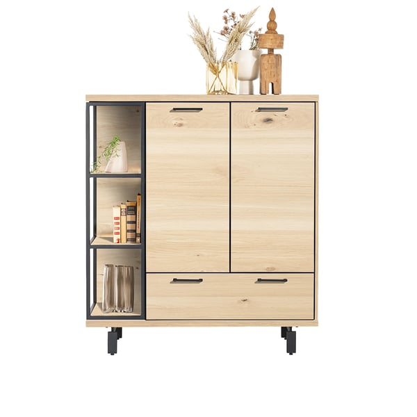 highboard ridgefield naturel inhoud eikenfineer metaal zwart henderenhazel cruquius