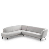 hoekbank flint designbanken leolux in stof grijs met zwarte poot inspiratie