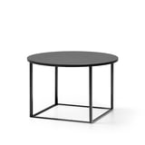 salontafel prismo recht in eiken zwart rond met zwarte frame design leolux
