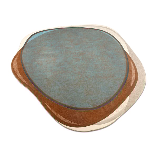 vloerkleed shallow van pode kleur azur Polyester