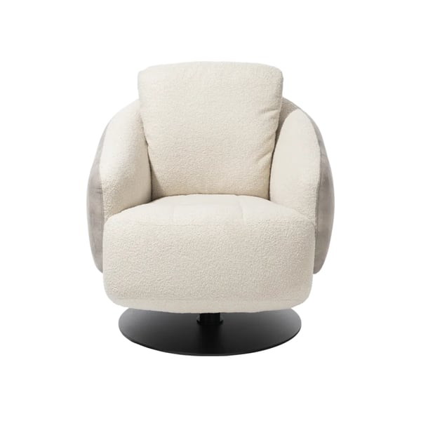 Draaifauteuil Alberta beige met draaibare poot van henders en hazel