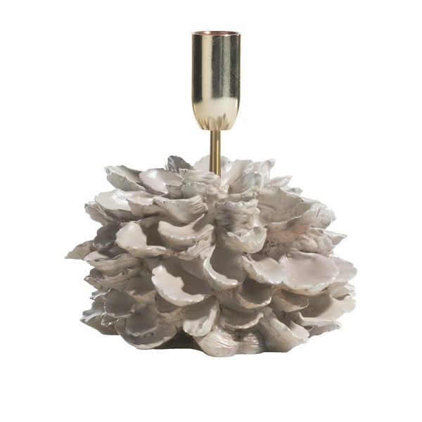 Kandelaar Oyster polyresin steen beige cocomaison 48356