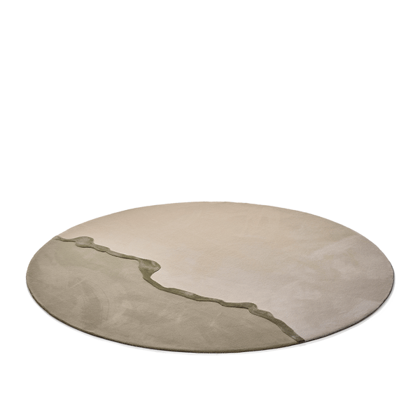 Karpet Eye Candy van Loop Carpet S-310 + S-140 + C-190 rond vloerkleed met beige bruin
